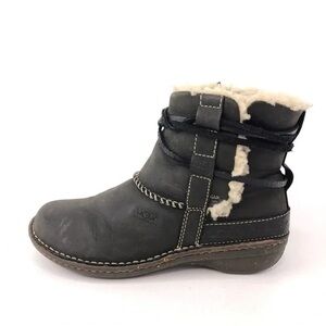 Ugg Black Shearling-Lined Ankle Boots